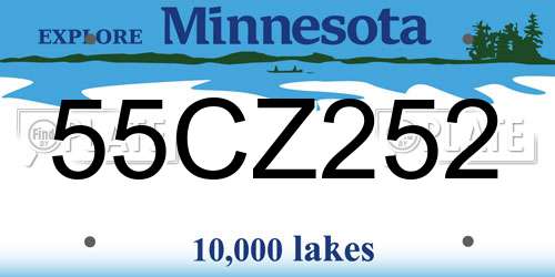 55CZ252 Minnesota License Plate