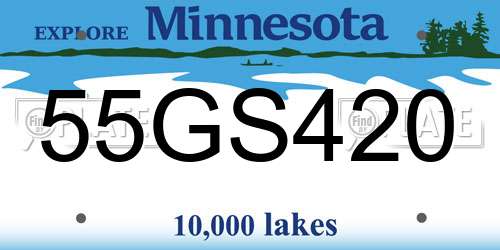 55GS420 Minnesota License Plate