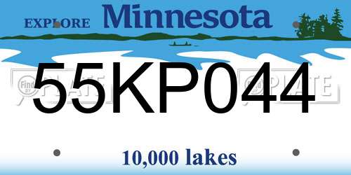 55KP044 Minnesota License Plate