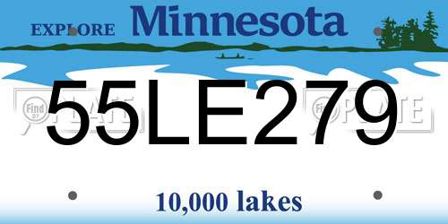 55LE279 Minnesota License Plate