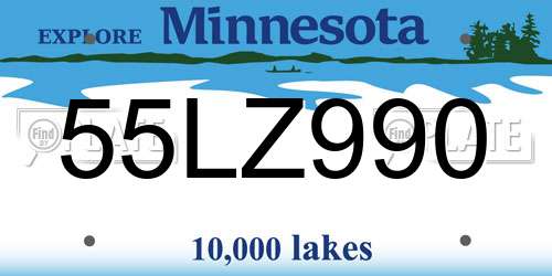 55LZ990 Minnesota License Plate