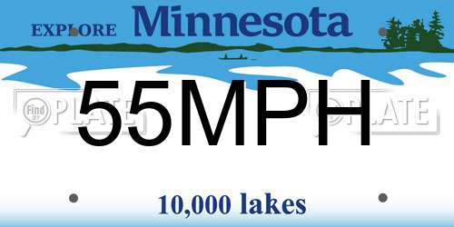 55MPH Minnesota License Plate