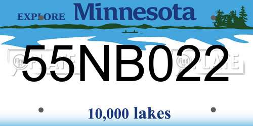 55NB022 Minnesota License Plate