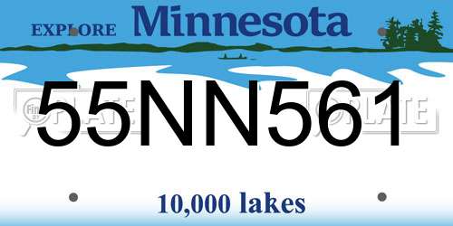 55NN561 Minnesota License Plate