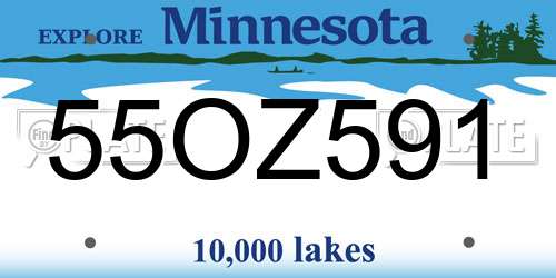 55OZ591 Minnesota License Plate