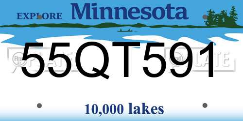 55QT591 Minnesota License Plate