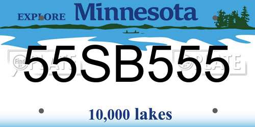 55SB555 Minnesota License Plate