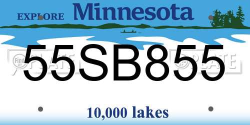 55SB855 Minnesota License Plate