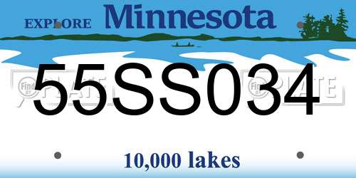 55SS034 Minnesota License Plate