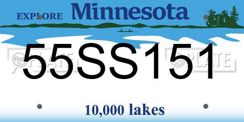 55SS151 Minnesota License Plate