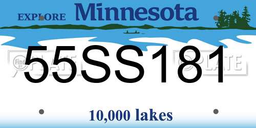 55SS181 Minnesota License Plate