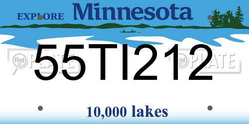 55TI212 Minnesota License Plate