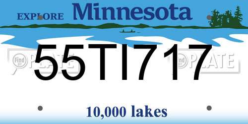 55TI717 Minnesota License Plate