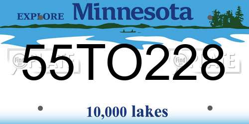 55TO228 Minnesota License Plate