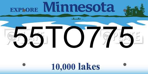 55TO775 Minnesota License Plate