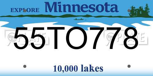 55TO778 Minnesota License Plate