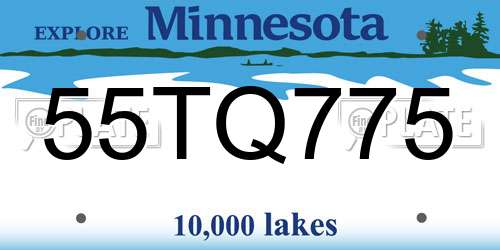55TQ775 Minnesota License Plate