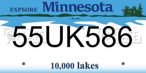 55UK586 Minnesota License Plate