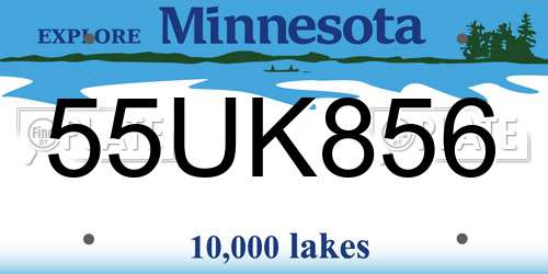 55UK856 Minnesota License Plate