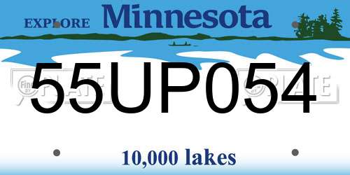 55UP054 Minnesota License Plate