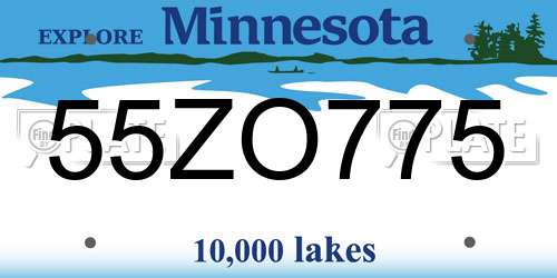 55ZO775 Minnesota License Plate
