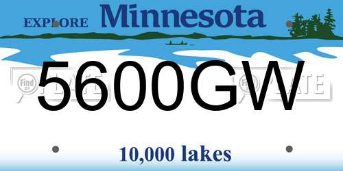 5600GW Minnesota License Plate