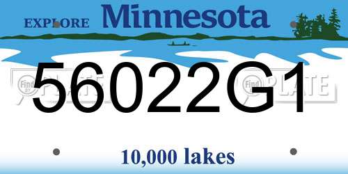 56022G1 Minnesota License Plate