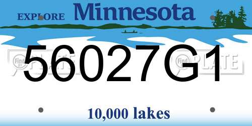 56027G1 Minnesota License Plate