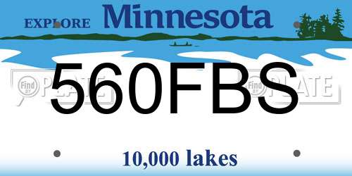 560FBS Minnesota License Plate
