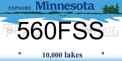 560FSS Minnesota License Plate