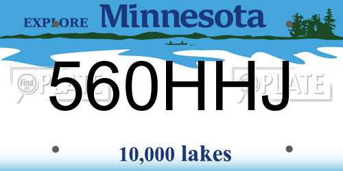 560HHJ Minnesota License Plate