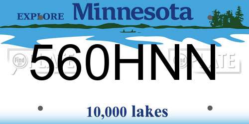 560HNN Minnesota License Plate