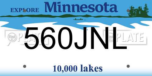 560JNL Minnesota License Plate