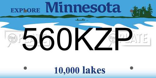 560KZP Minnesota License Plate