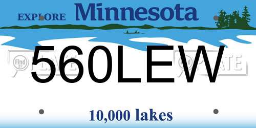 560LEW Minnesota License Plate
