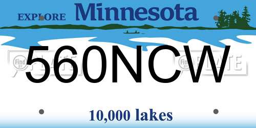 560NCW Minnesota License Plate