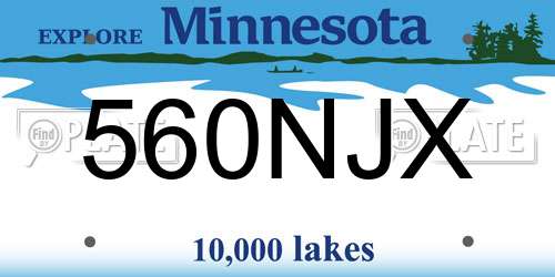 560NJX Minnesota License Plate