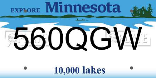 560QGW Minnesota License Plate