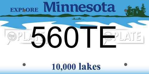 560TE Minnesota License Plate