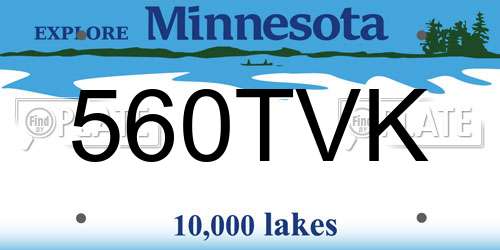 560TVK Minnesota License Plate