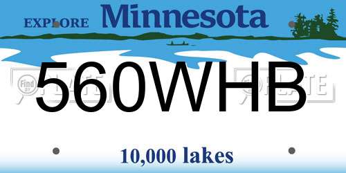 560WHB Minnesota License Plate