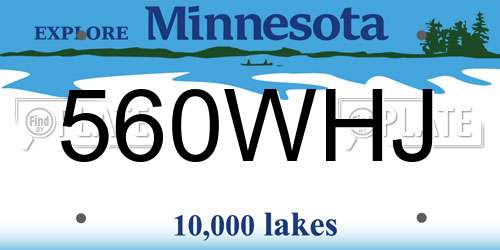 560WHJ Minnesota License Plate