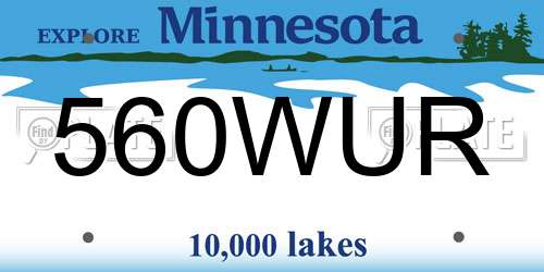 560WUR Minnesota License Plate