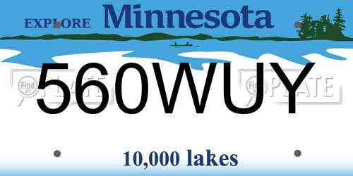 560WUY Minnesota License Plate