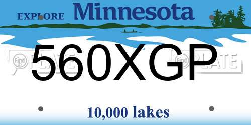 560XGP Minnesota License Plate