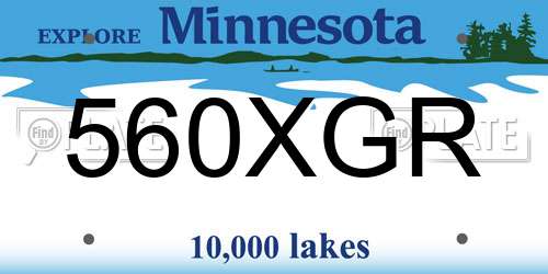 560XGR Minnesota License Plate