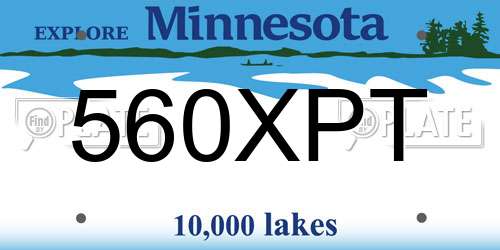 560XPT Minnesota License Plate