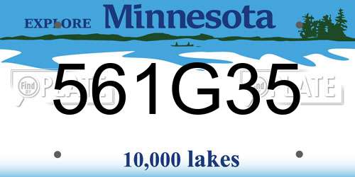 561G35 Minnesota License Plate