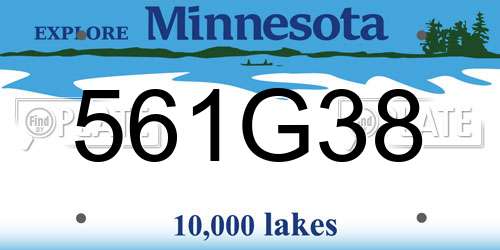 561G38 Minnesota License Plate