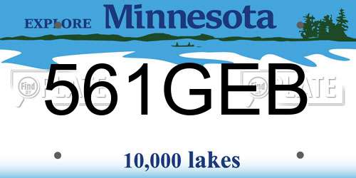 561GEB Minnesota License Plate